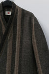 AVIVA JIFEI XUE A21-KJL Reversible Heavy Wool blend Stripe Long Kimono Coat